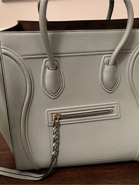 Celine Light Gray Pebbled Phantom Tote